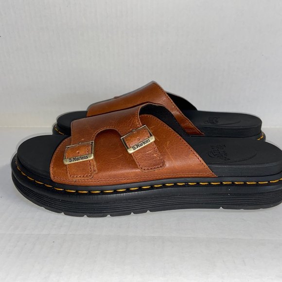 Dr. Doc Martens Dax Brown Leather Slide Sandals 25830220 Men’s Size 12 Monk NEW main image 5